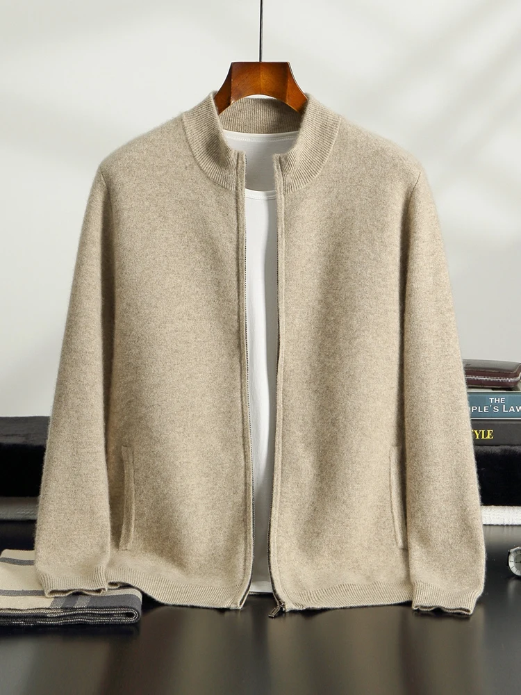 

Men's 100% Cashmere Sweater Turtleneck Thick Warm Knitted Sweater Autumn Winter Sweater Cardigan Coat Simple Design Tops