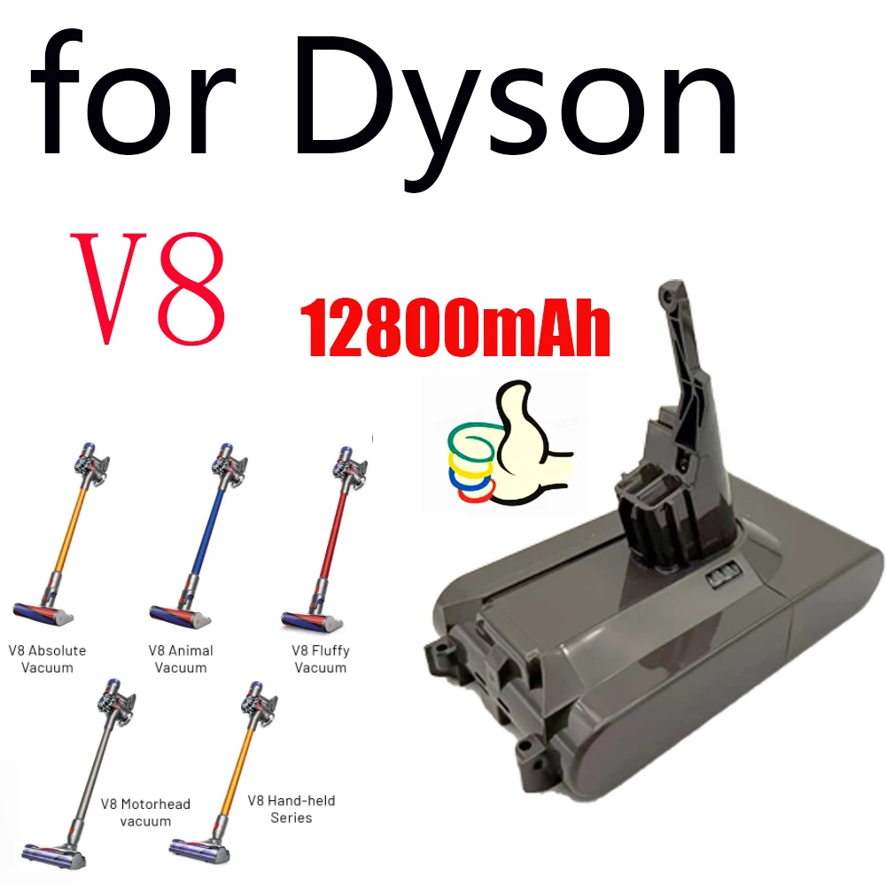 👉 👉 2026 لدايسون V8 21.6 فولت 12800 مللي أمبير استبدال البطارية ل دايسون V8 المطلق خالية من الحبل مكنسة كهربائية محمولة باليد