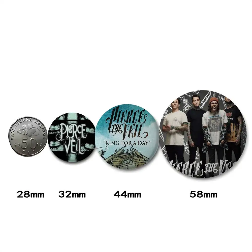 البوب روك باند P-Pierce الخامس الحجاب شارات مستديرة رائعة شارة دبابيس الإبداعية للملابس قبعة ظهره هدية اكسسوارات #4