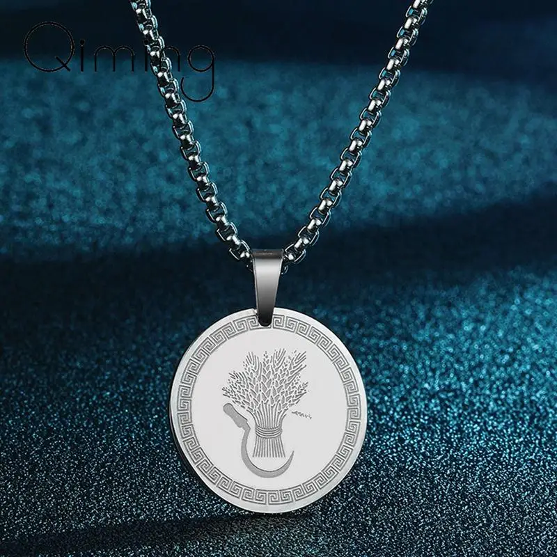 Stainless Steel Goddess Demeter Pendant Necklace For Women Ethnic Goddess Of Agriculture Harvest Fertility Sacred Law Gift