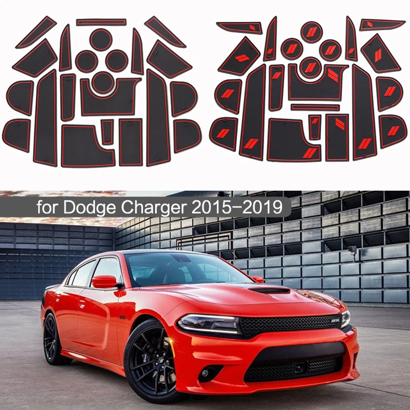 

Car Door Groove Mat For Dodge CHARGER 2015-2021 Door Slot Pads Modified Dust Pad Storage Pad Car Interior Accessorie