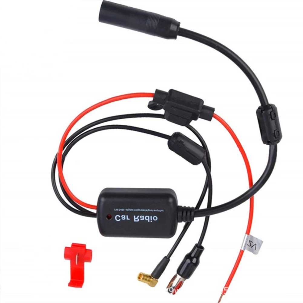 DAB+FM+Car Stereo Antenna Aerial Splitter Cable Adapter 12V Radio Signal Amplifier Antenna Signal Booster FM/AM Car Accessories