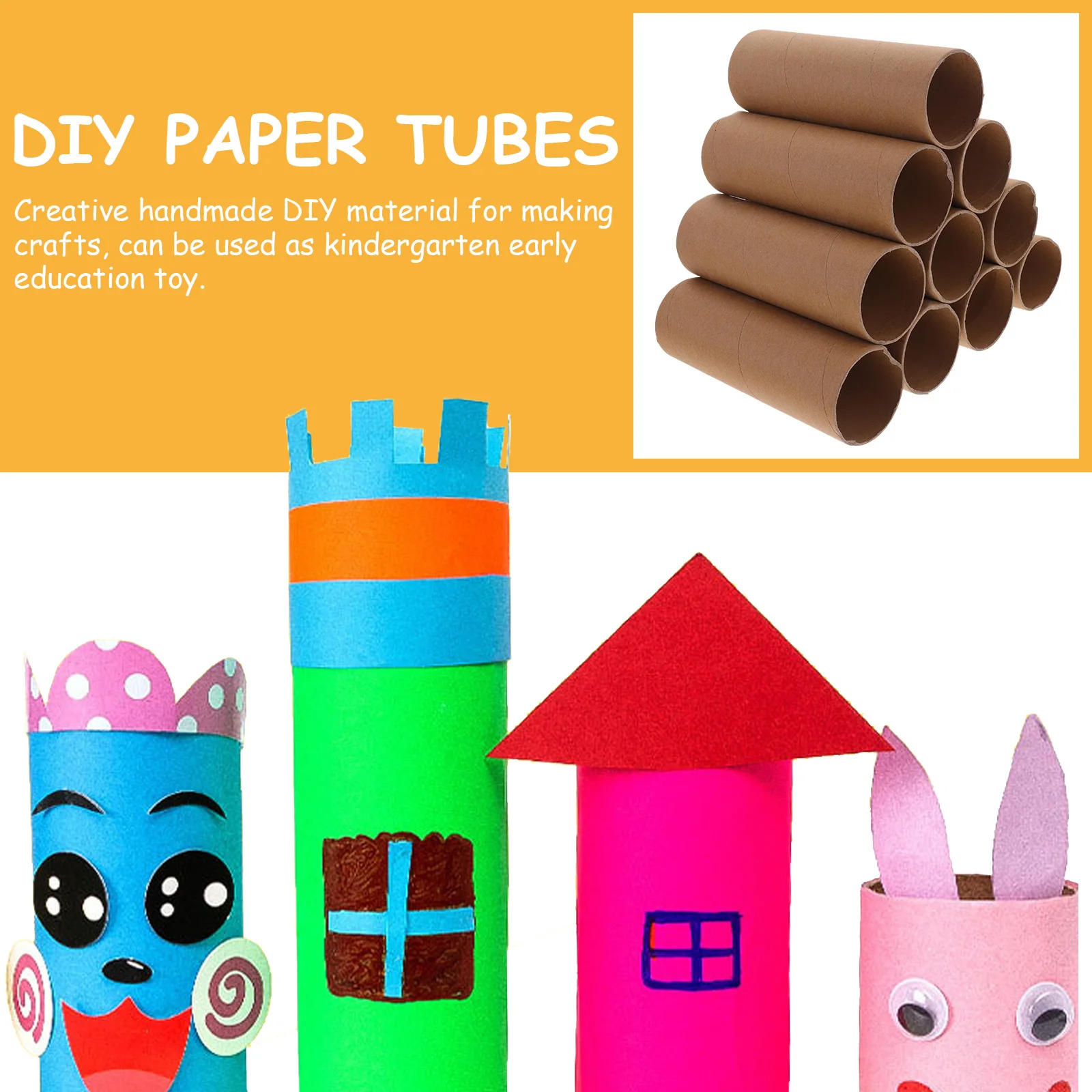

12pcs Roll For Diy Crafts Making Diy Paper Tubes Craft Material Classroom Kindergarten Art Supplies Storage Cardboard Tubes