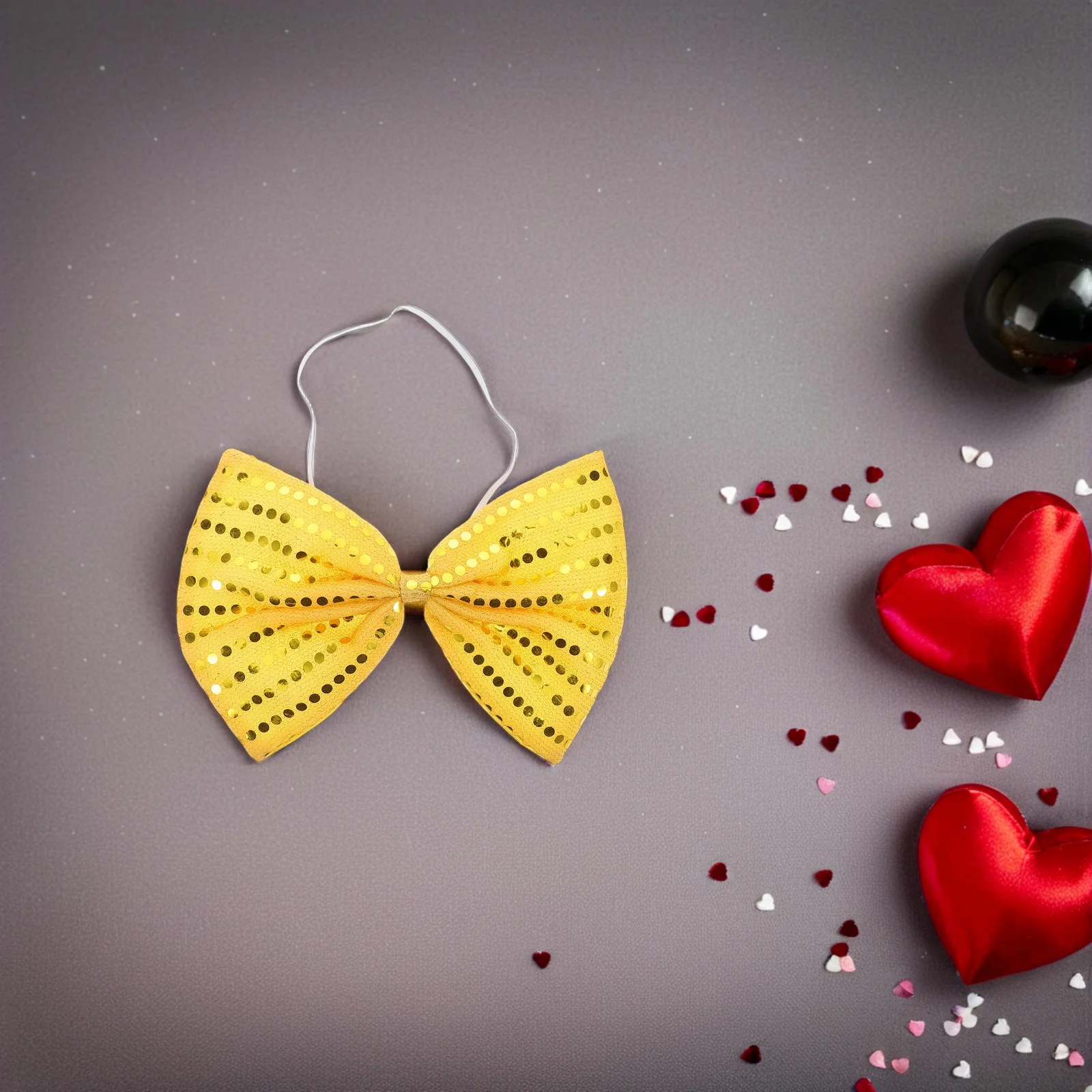 2 قطعة ربطات القوس فيونكة من الترتر اللامع المتضخم برقبة لامعة للرجال والنساء حفلة تنكرية كرنفال ديكور زي إكسسوار احتفالي #2