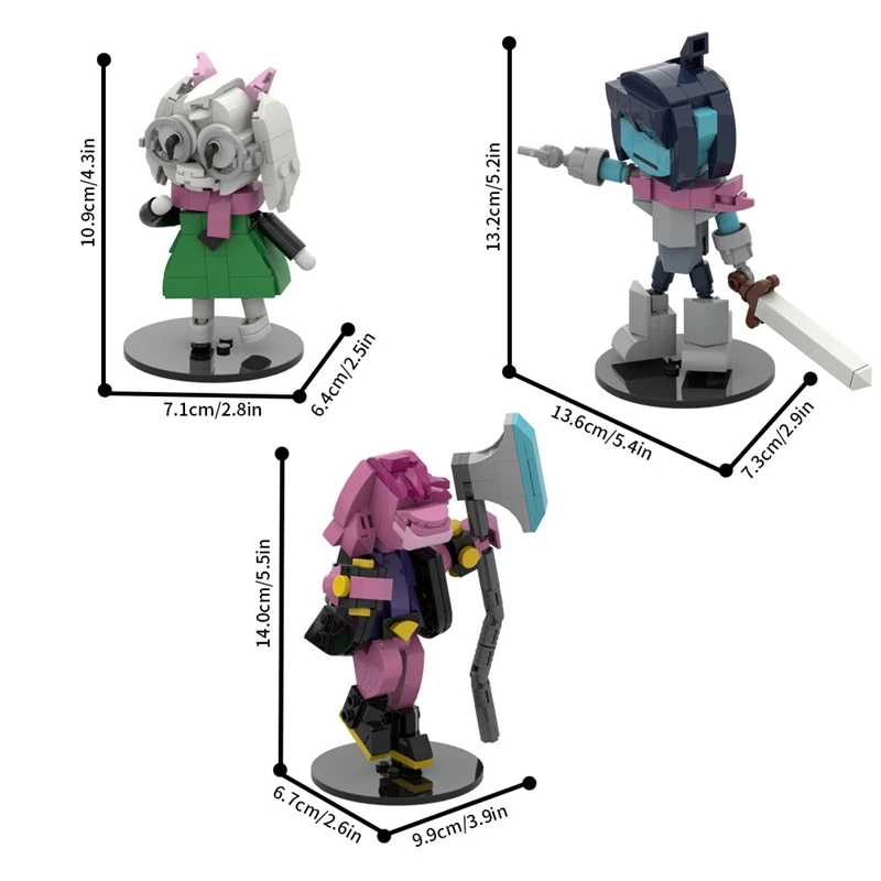 ชุดตัวต่อ MOC เดลตารูน คริส ซูซี่ ราลเซย์ ของตกแต่งโต๊ะน่ารัก ชุดมินิฟิกเกอร์สามคน สำหรับวัยรุ่น เด็ก ของขวัญวันฮาโลวีน