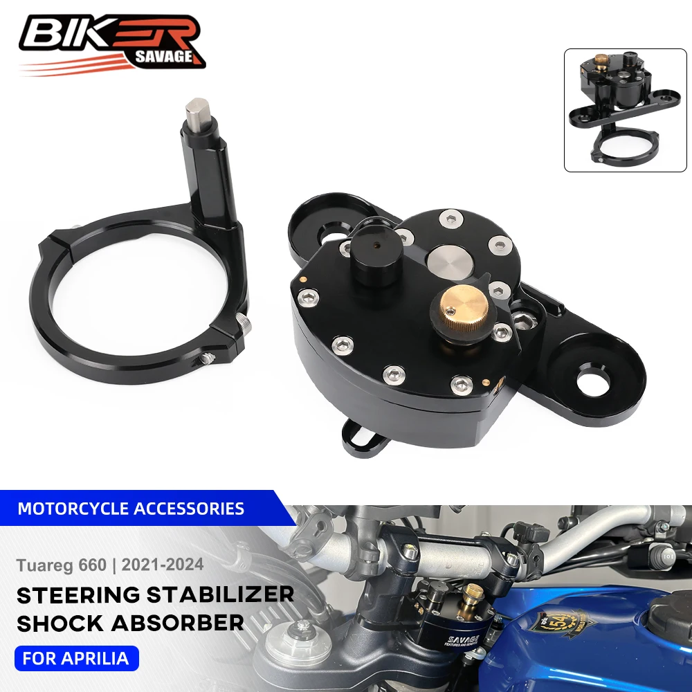 For Aprilia Tuareg 660 2021-2024 Steering Damper Stabilizer Motorcycle Accessories Linear Reverse Safety Absorber Bracket Mount