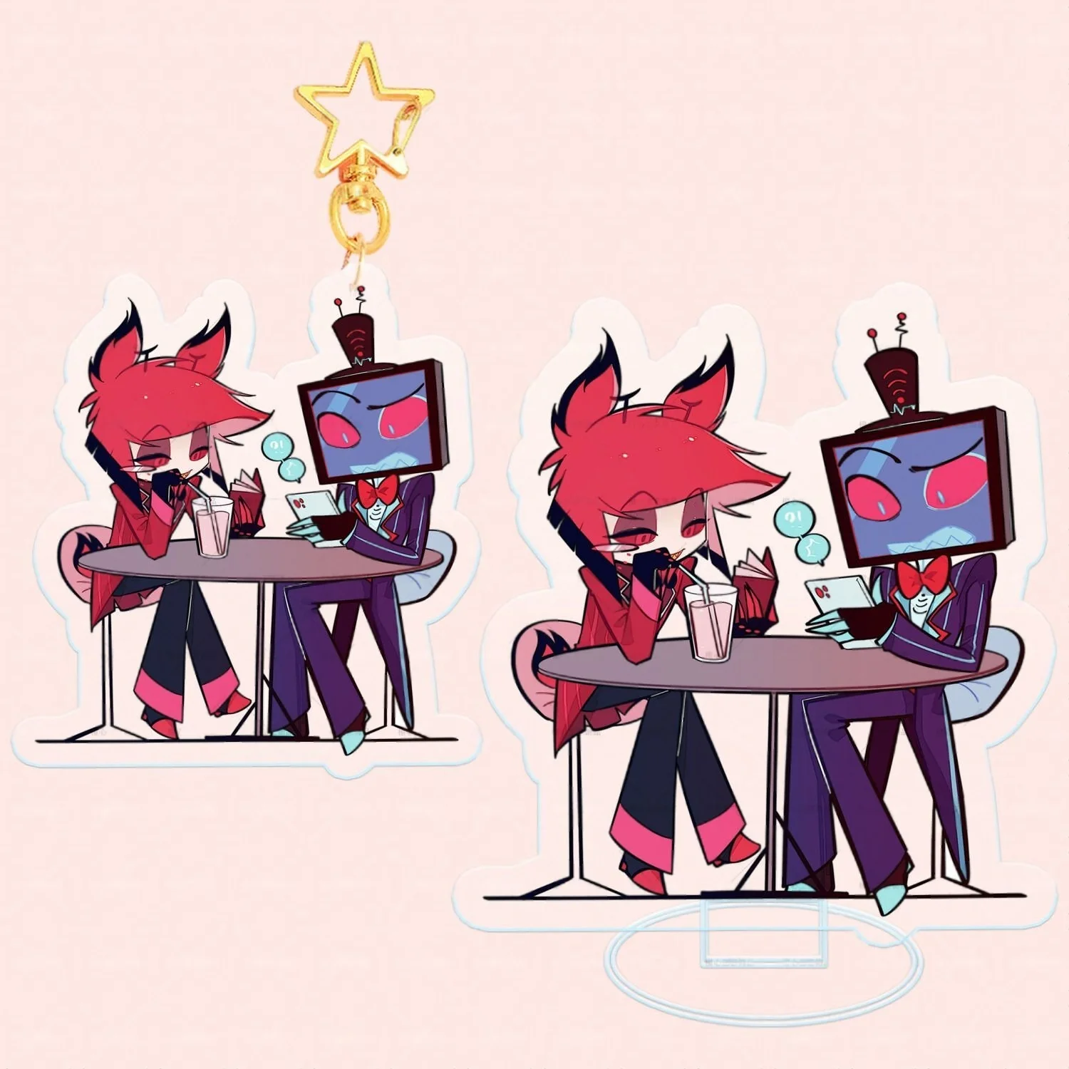 

Hazbin Hotel Alastor Voxal Acrylic Stand and Keychain Pendant Figure Model Collection Anime Peripheral Decoration Gift
