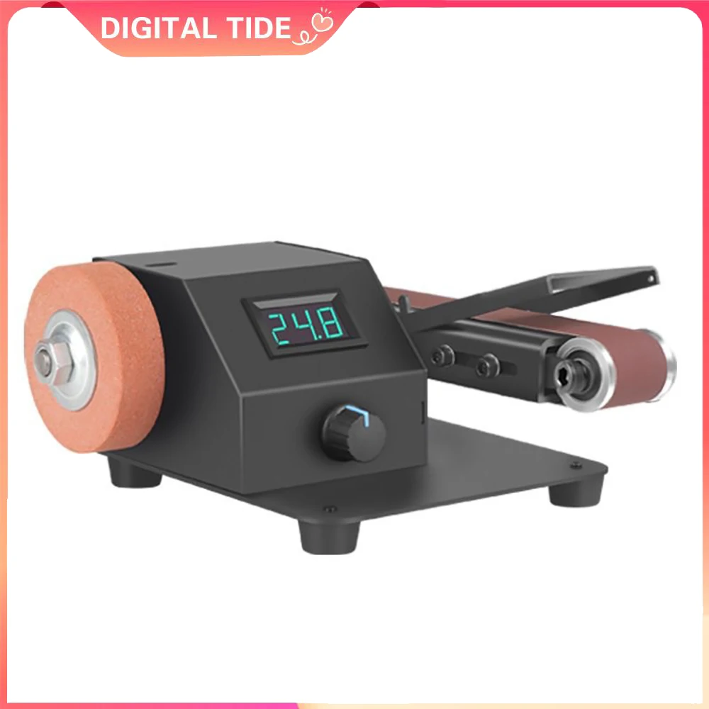 Infinitely Adjustable Speed 350W Electric Mini Belt Sander，Forward And Reverse Function,for Sanding&Polishing Metal,Wood