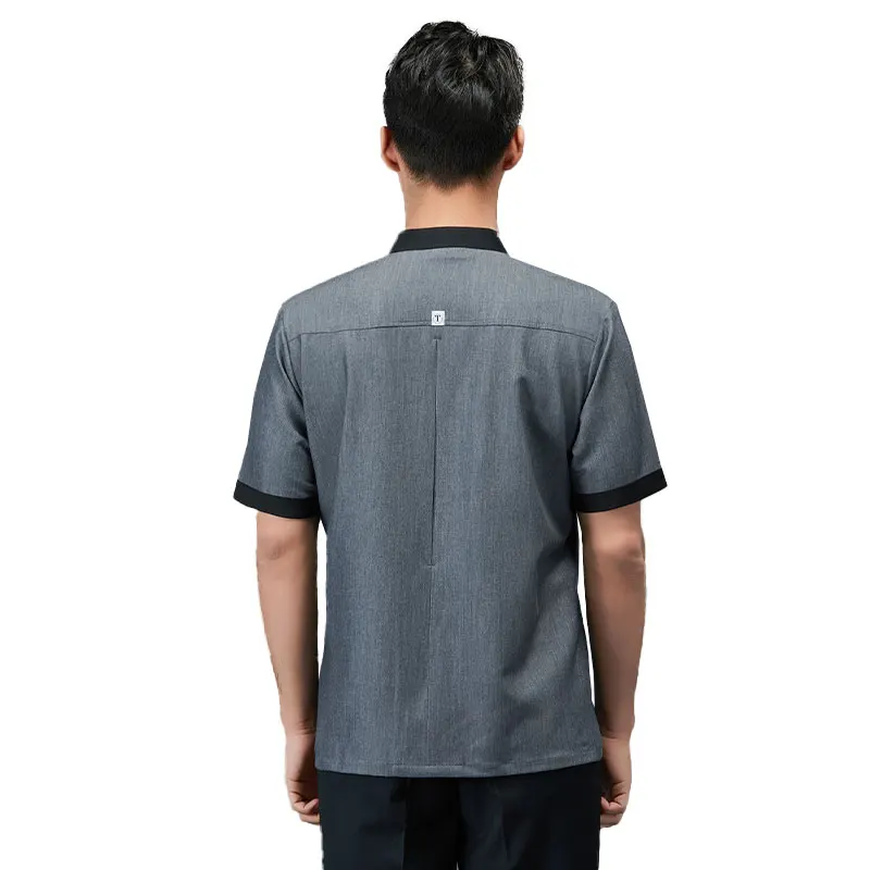 Pizza Chef Uniform Man Kitchen Coat Summer traspirante e confortevole Cook Jacket Restaurant Cooking Uniform Bakery salopette