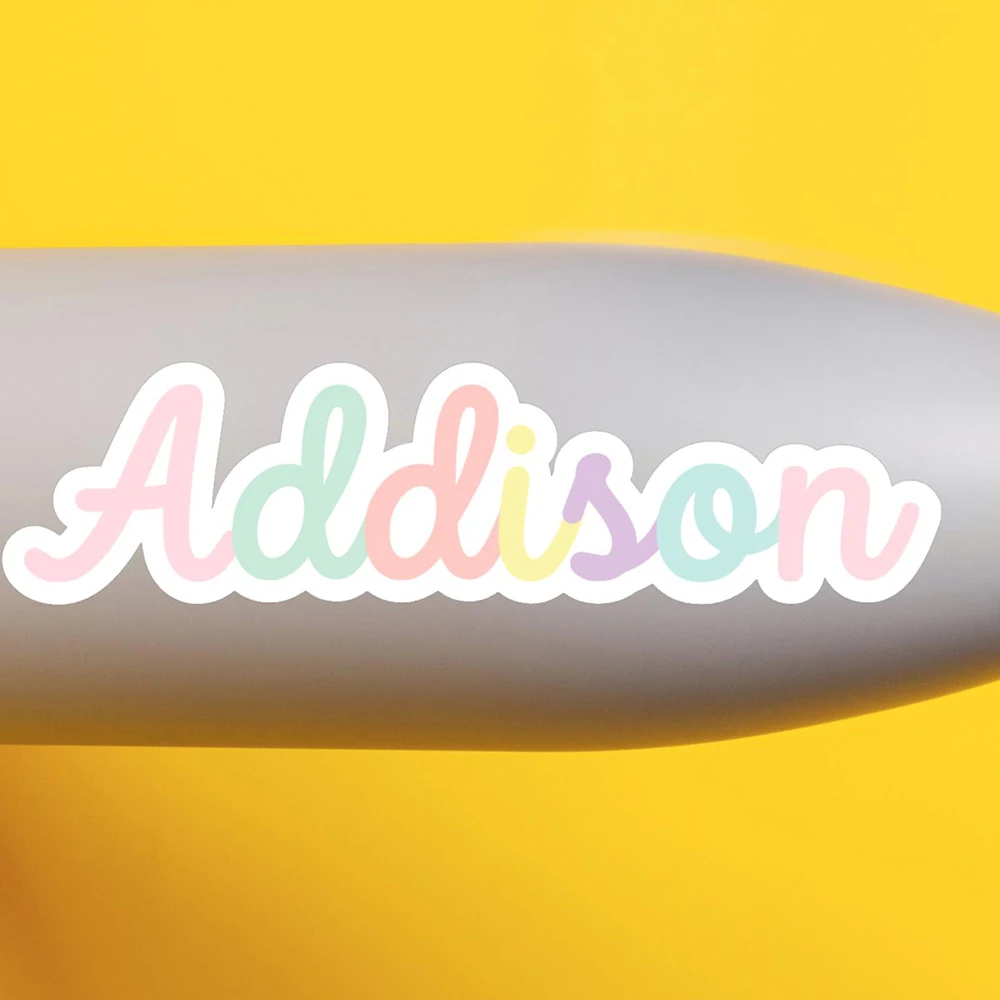 Customize a pastel-colored personalized name sticker, a custom name sticker, a pastel name sticker, a personalized pastel name s