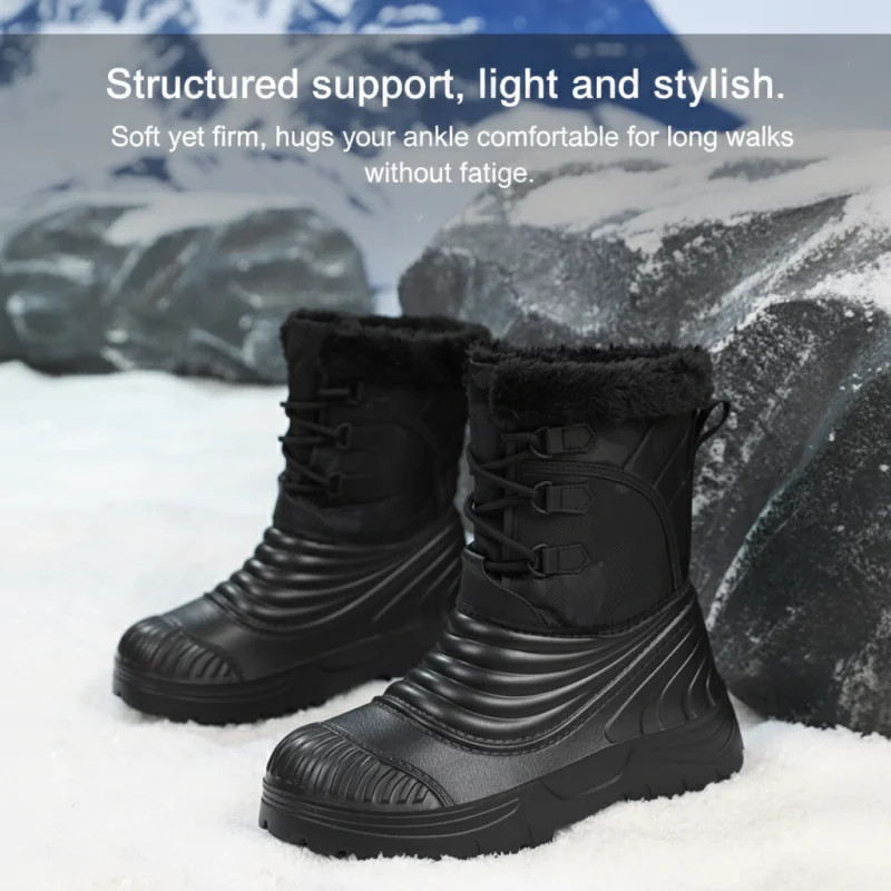 

Russian winter outdoor plush warm shoes warm feet waterproof and cold-proof outdoor shoes medium boots