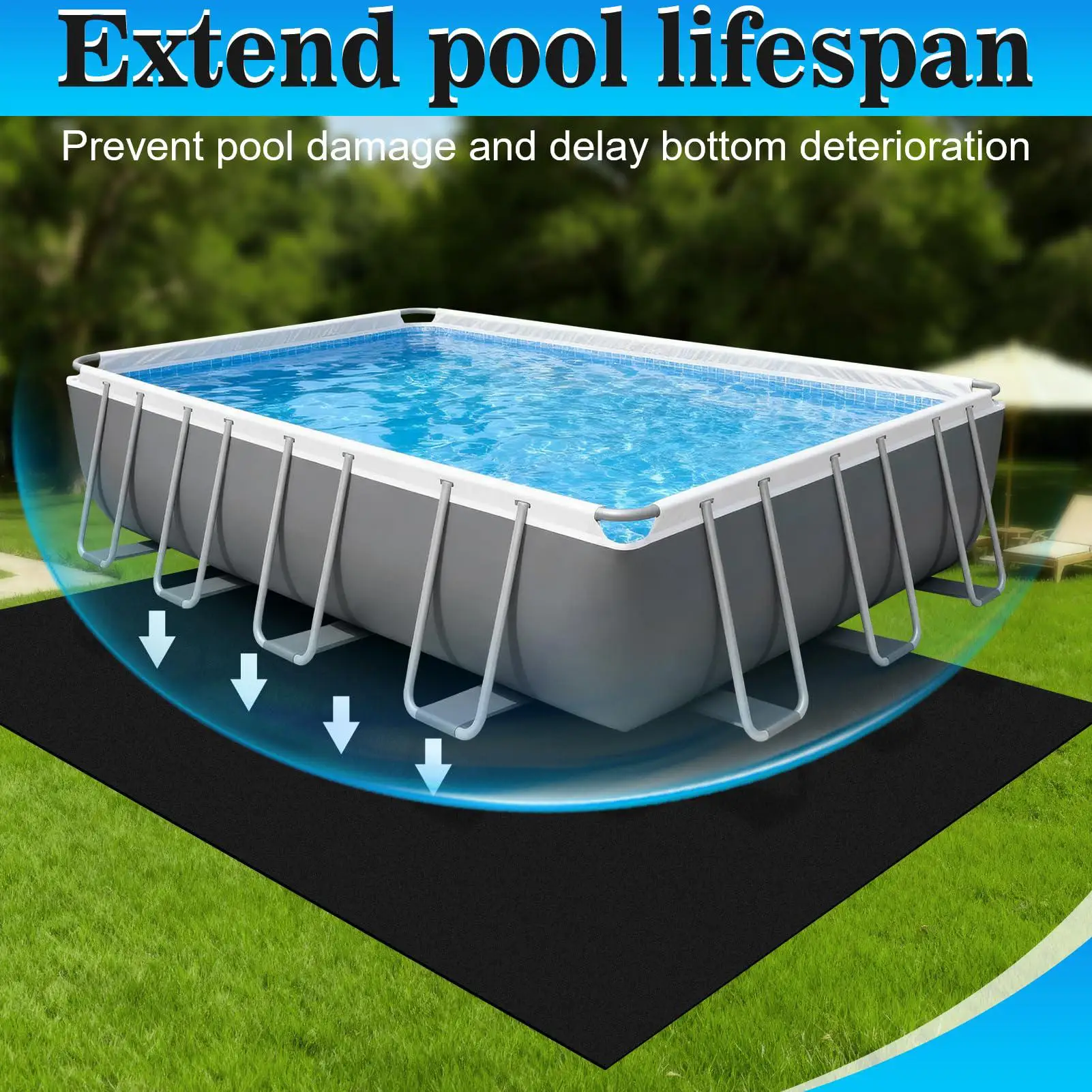 Garden Above Ground Pool Liner Pad Backyard Puncture Resistant Pool Floor Mat Outdoor Waterproof Pond Liner for Swimming Pools