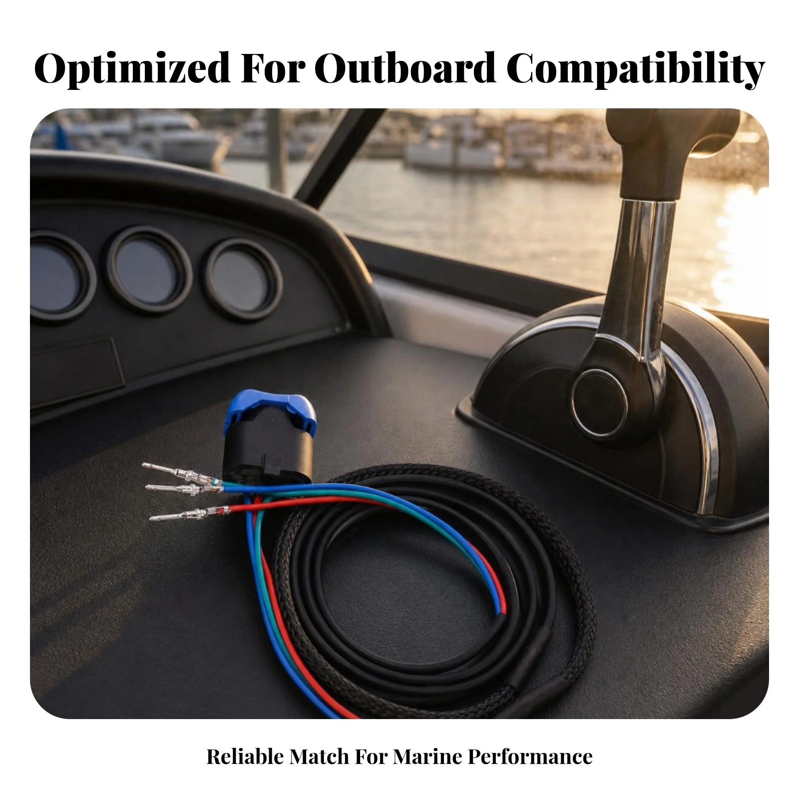 Wired Outboard Trim Tilt Switch Marine Part Direct Replacement Braided Sleeve Trim and Tilt Switch Assembly