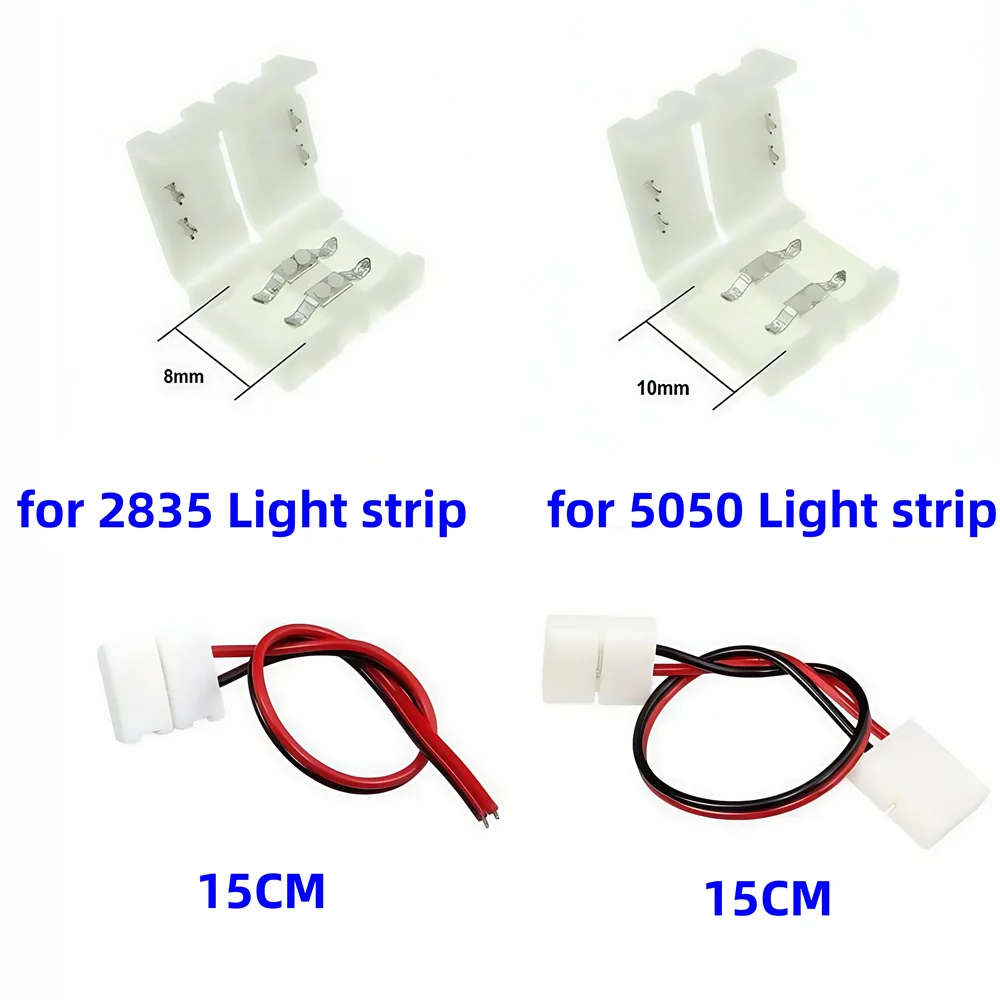 EONE 2-Pin Extension Cable For Single LED Strip – 12V DC, Waterproof, Indoor/Outdoor, Black/Red