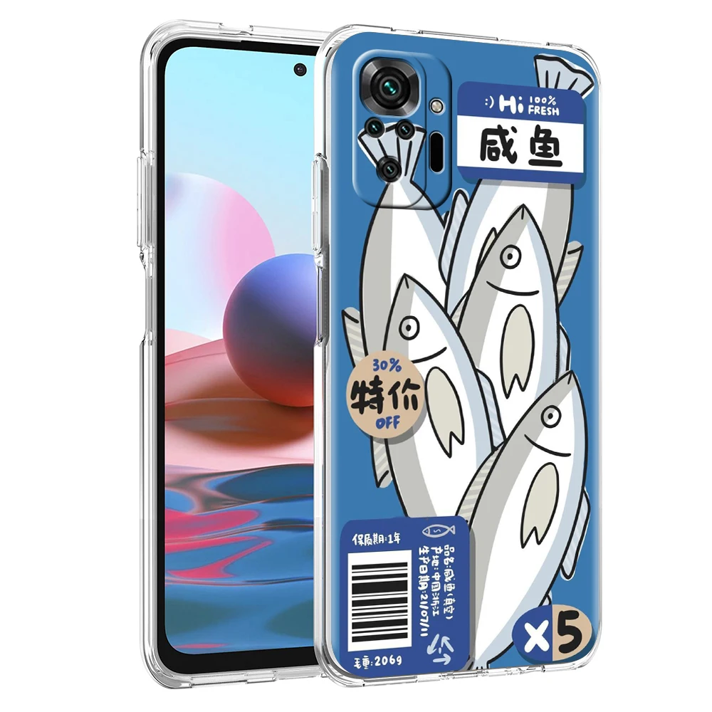 Discounted Discounted Salted Fish And Vegetables Transparent Phone Case for Redmi 14C 13C 10C Note 15 14 13 12 11 K50 Plus Pro Soft Shell - Aliexpress Deal