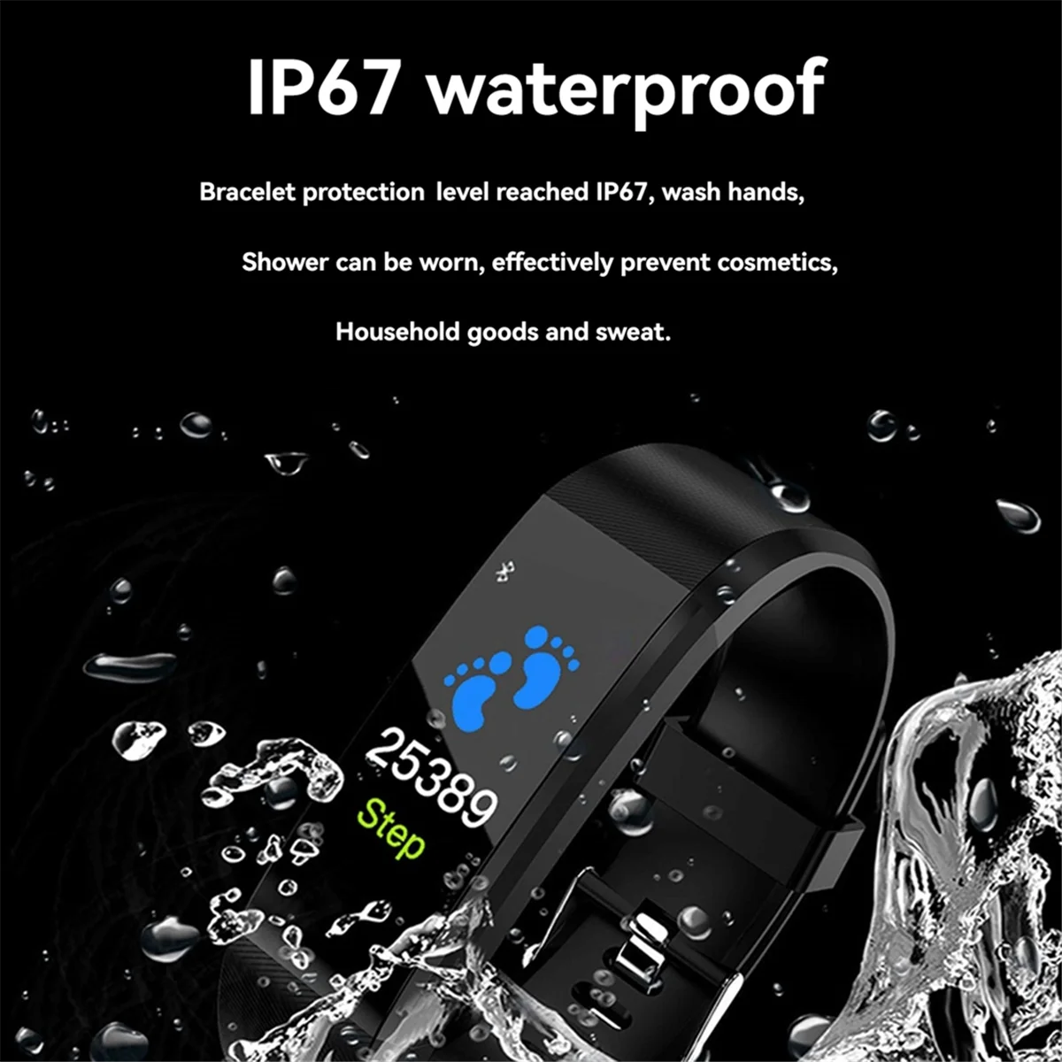 Bluetooth Sports Smart Bracelet Waterproof Heart Rate Monitoring Pedometer Sports Fitness Activity Tracker