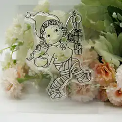 ClearMagnolia Girl Transparent Silicone Rubber Stamp, Metal Die Sheet Cling, DIY Scrapbooking, Cute Pattern, Photo Album Stamp
