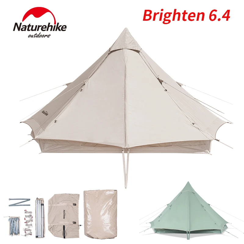 

Naturehike Brighten 6.4 Cotton Pyramid Tent 3-4 Person Breathable Waterproof Windproof Outdoor Camping Travel Leisure Tipi Tent