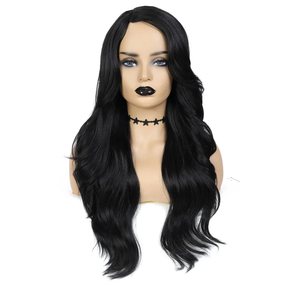 Synthetic Wigs For Black Women Long Wavy Side Part Hair Wig With Bangs Ombre Brown Color Natural Soft Cosplay Hairstyle X-TRESS