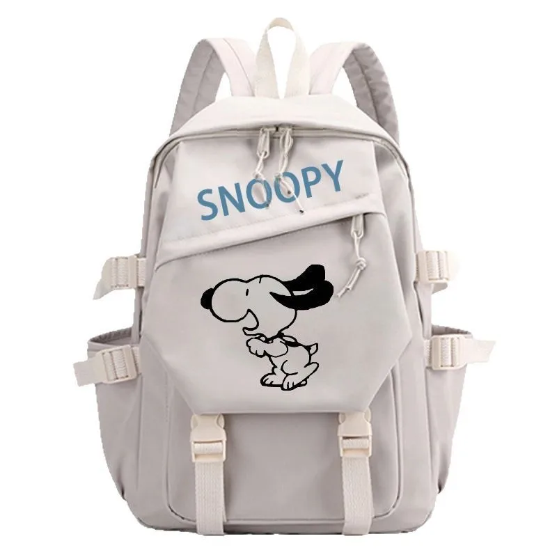 Sac d'école d'animation imprimé Snoopy de dessin animé, mignon, nouveaux étudiants de trois à Six ans, sac à dos léger de grande capacité, cadeau