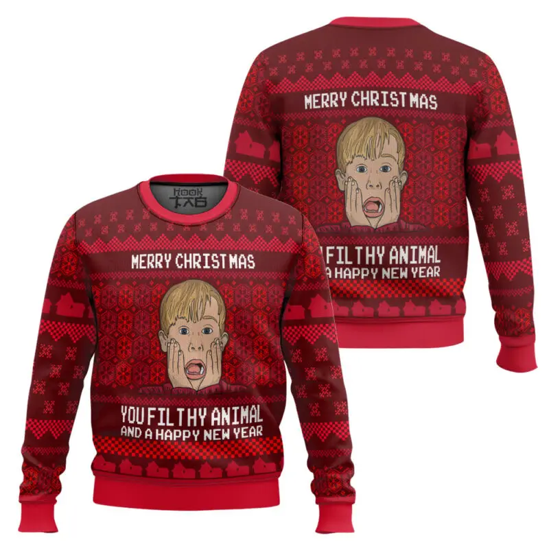 Kevin Ahh Home Alone Ugly Christmas Sweater Funny Holiday Party Pullover Plus Size Sweaters for Men Women Xmas Gift 2026