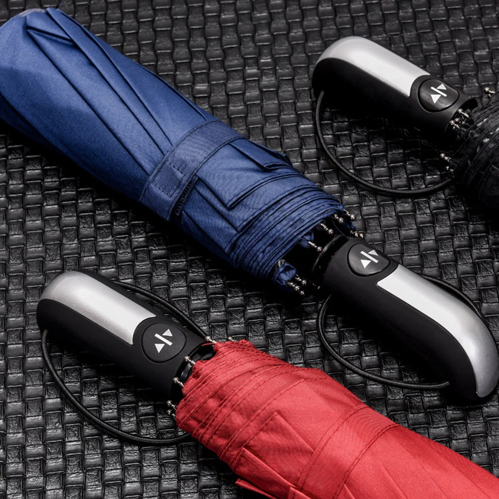 

Double Layer Automatic Umbrella 10 Rib Reinforced Windproof Rain Parasol Large Size Lightweight Foldable Uv Protection Shade Red
