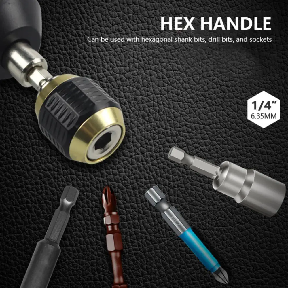 50/60mm Keyless Drill Chuck Screwdriver Impact Driver Adaptor 1/4 Hexagonal Self-locking Connecting Rod Quick Change Adapter