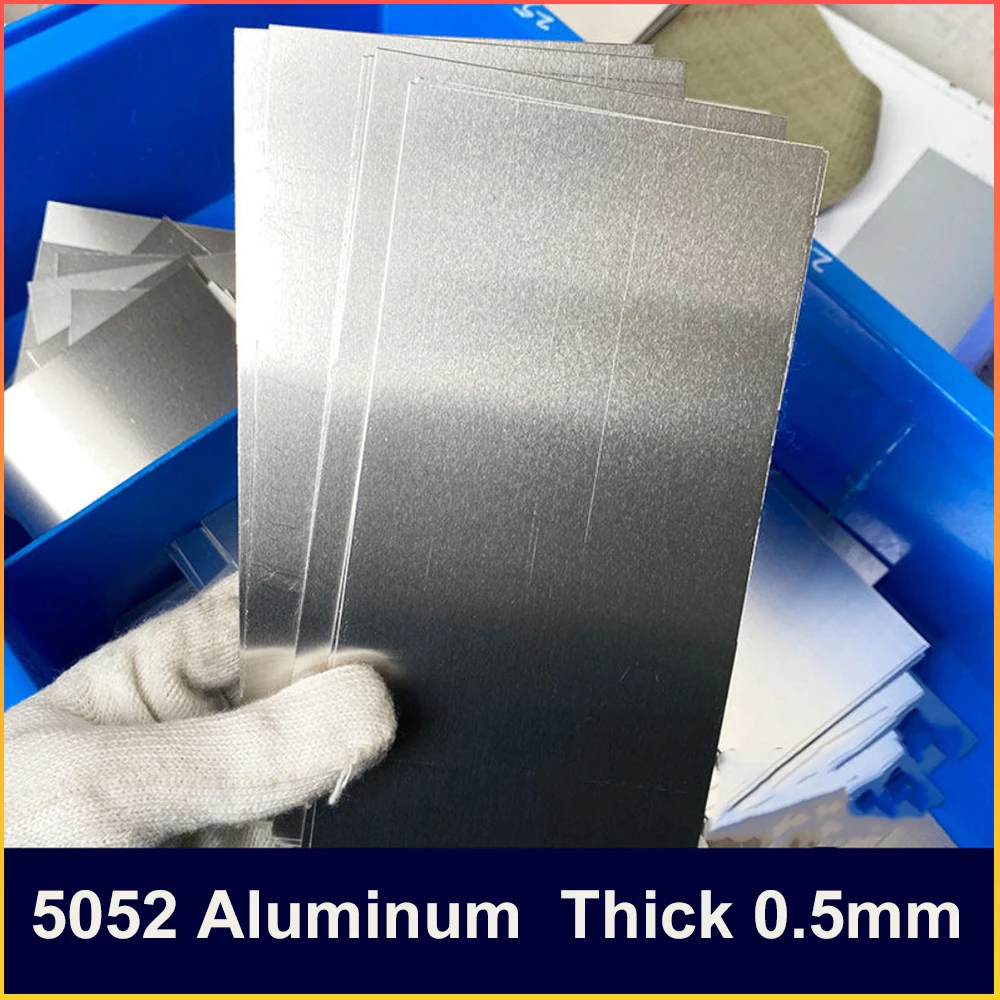 5052 Aluminum Flat Bar Sheet Metal Shim Strip Thick 0.5mm Anti-rust Corrosion Resistant Thin Plate Shim Gasket DIY Part
