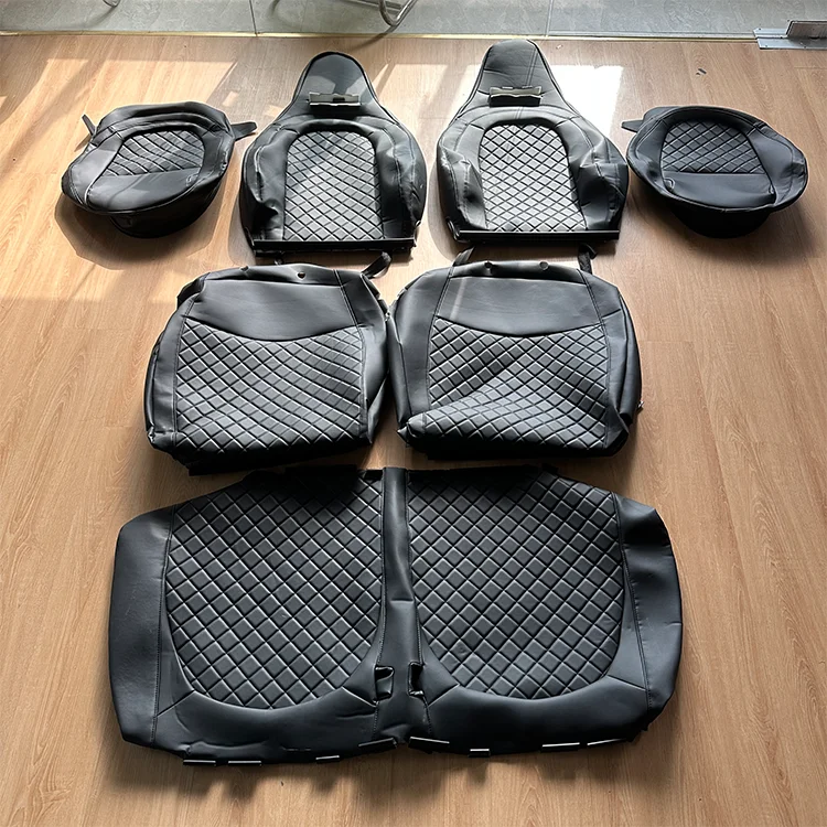 Xiangta سعر الجملة تصميم جديد فاخر غطاء مقعد السيارة الأصلي الماس خياطة مخصص صالح أغطية مقاعد السيارة الجلدية #6