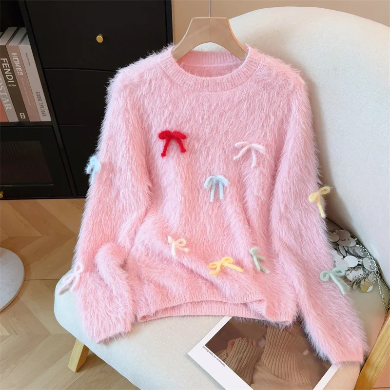 

Knitwear Women's Sweaters Korean Winter Clothing Fashion Loose Fit Fall/Winter Casual Jumpers Solid Long Sleeve Women Pullover