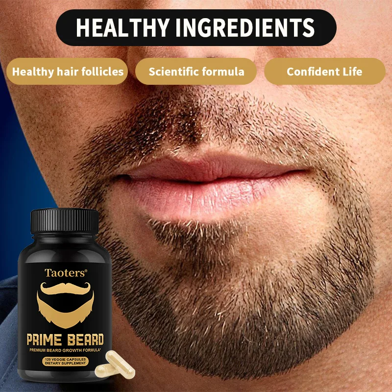 Men's Hair and Beard Growth Supplement with Biotin and Multivitamins – Promotes Beard and Hair Growth, Helps Reduce Hair Loss