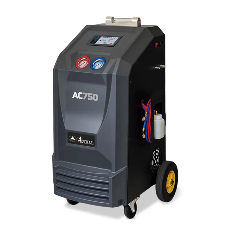 AC750 Automotive Refrigerant Recovery Charging Machine Pulse Powerful Cleaning AC Maintenance R134a R1234yf New Energy Vehicle