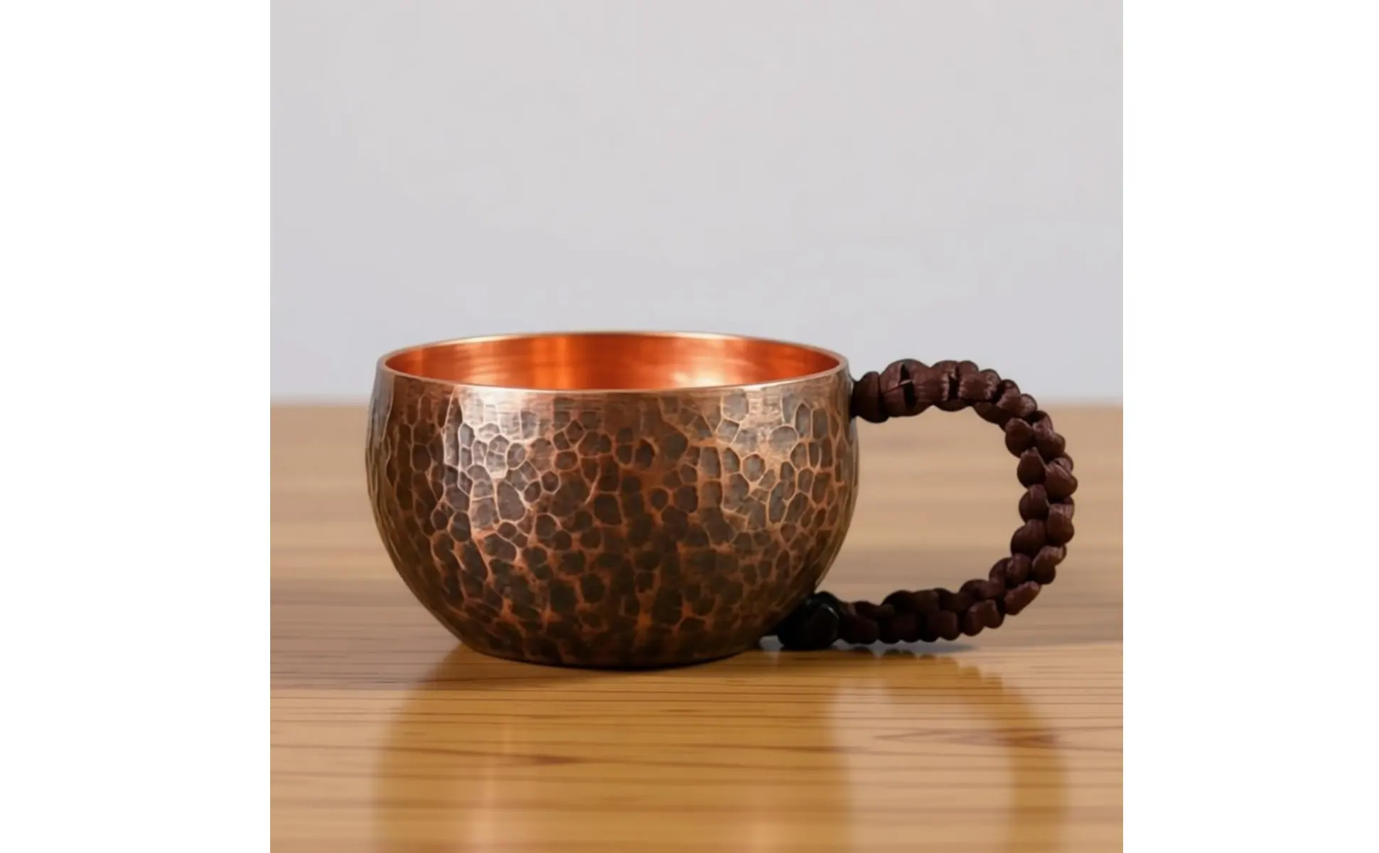 Hammered Copper Brew Vessel Chinese and Design & Beverage Bowl Vintage Copper Mug Drinkware for Office
