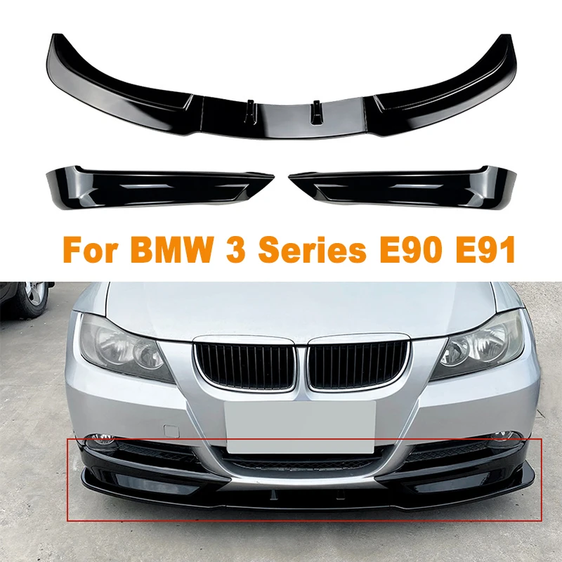 

Front Bumper Lip Splitter Diffuser Body Kit Spoiler Bumper Guard Protector For BMW 3 Series E90 E91 Early 320i 325i 2005 - 2008