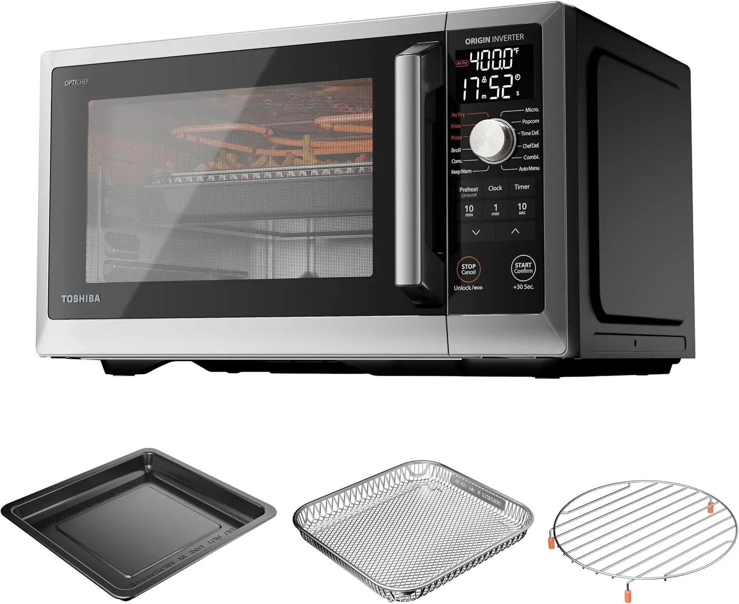 1.0 Cu. Ft. Countertop Microwave and Air Fryer Combo Oven