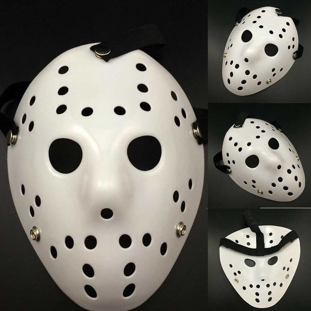 Máscaras de miedo de cara de Halloween, disfraz de Cosplay, vestido de fantasía de Hockey, decoración de Halloween