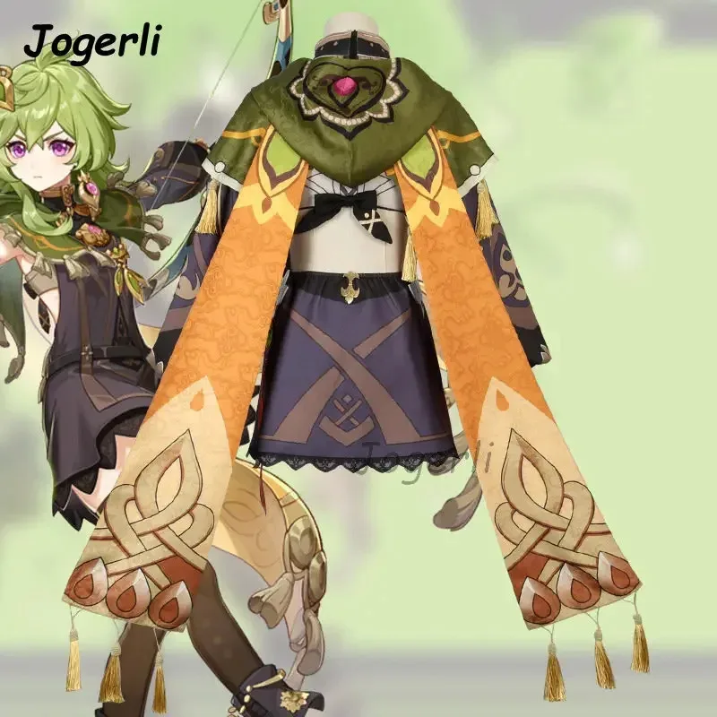 Jogerli 게임 임팩트 콜레이 코스프레 의상 Genshin 롤플레잉 슈트 가발 애니메이션 의상 Rebirth Clothc;6,r'8;p'
