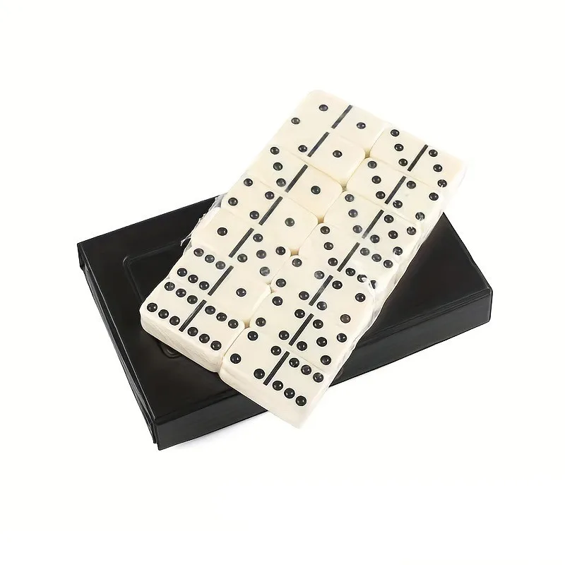 28PCS Double Six Domino Set Entertainment Leisure Travel Fun Table Game Domino Toy Children's Puzzle Toy Gift