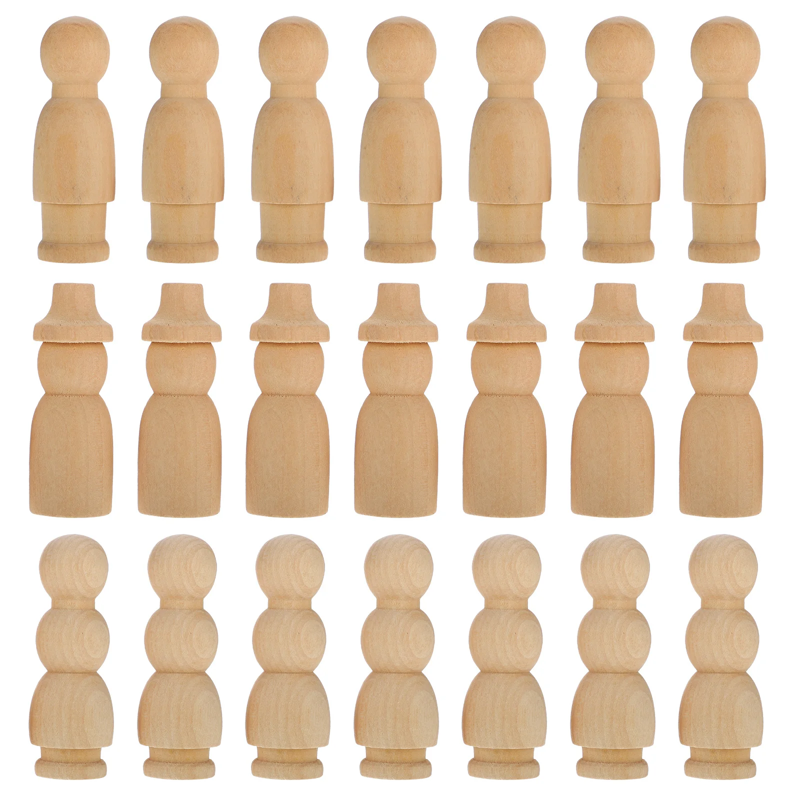 

30Pcs Unfinished Wood Pegs Wooden Paintable Figures DIY Creative Handcrafts Educational Gifts for Kids Unfinished Wood