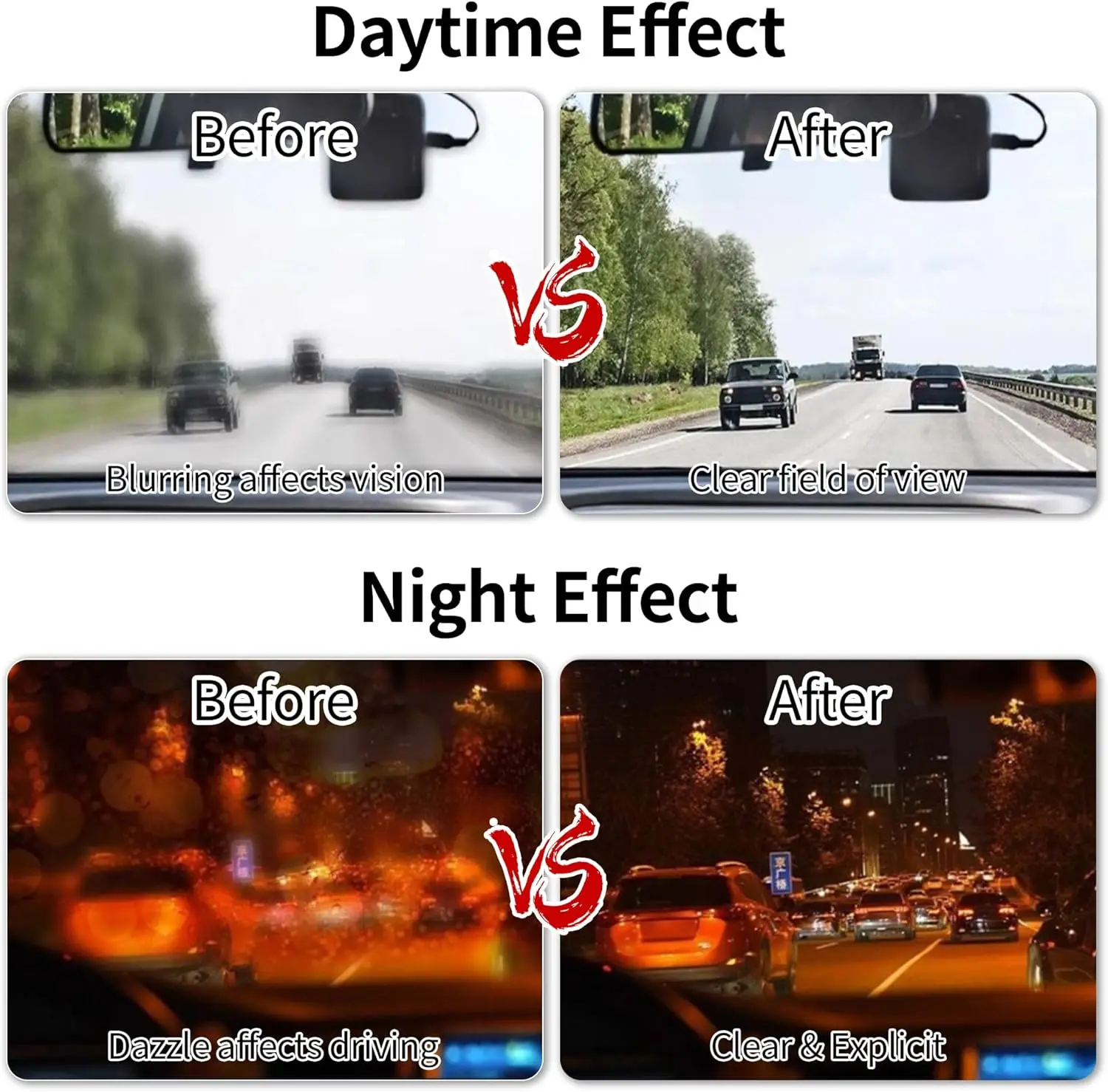 Glass Cleaning Cream Car Glass Interior Cleaner - Removes Grease & Stains From Windshield & Side Windows, Leaves Glass Bright