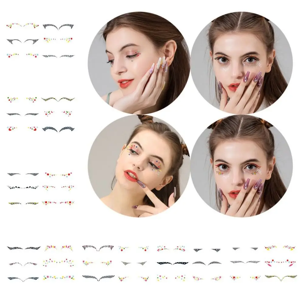 Neue Doppel Augenlid Aufkleber Augen Make-Up Temporäre Professionelle Lidschatten Aufkleber Wasserdicht Bunte Eyeliner Aufkleber Cosplay