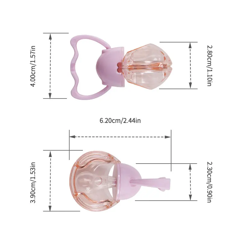 1pc Baby Pacifier With Automatically Close Dust Cover When Dropped Day Nighttime Round Flat Silicone Nipple Pp Handle Lid