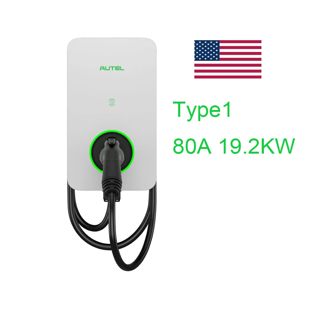 

AUTEL 80A 19,2 кВт Type1 Зарядная станция для электромобилей 19,2 кВт 80A Зарядная станция для электромобилей J1772 для дома
