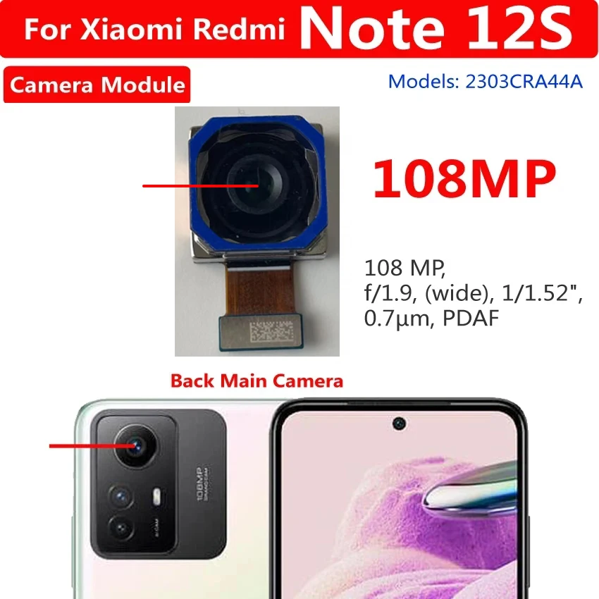 Substituição de Câmera Traseira 108MP para Xiaomi Redmi Note 12S: Uma Solução Confiável e Eficiente