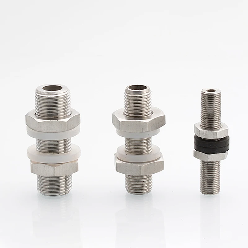 

1~5pc 304 Stainless Steel Full Thread Bulkhead Lock Pipe Fitting Connector For Water Tank Aquarium Size:1/8"~2" 40~150mm Length