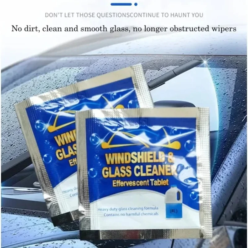Powerful Car Window Cleaner Tablets – Concentrated Effervescent Formula for Windshield & Wiper Glass