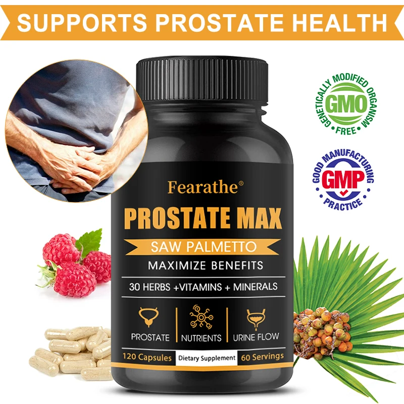 Saw Palmetto Prostate Supplement - 30 Plant Extracts, Vitamins & Minerals for Men\'s Prostate Health, Urination & Hair Growth