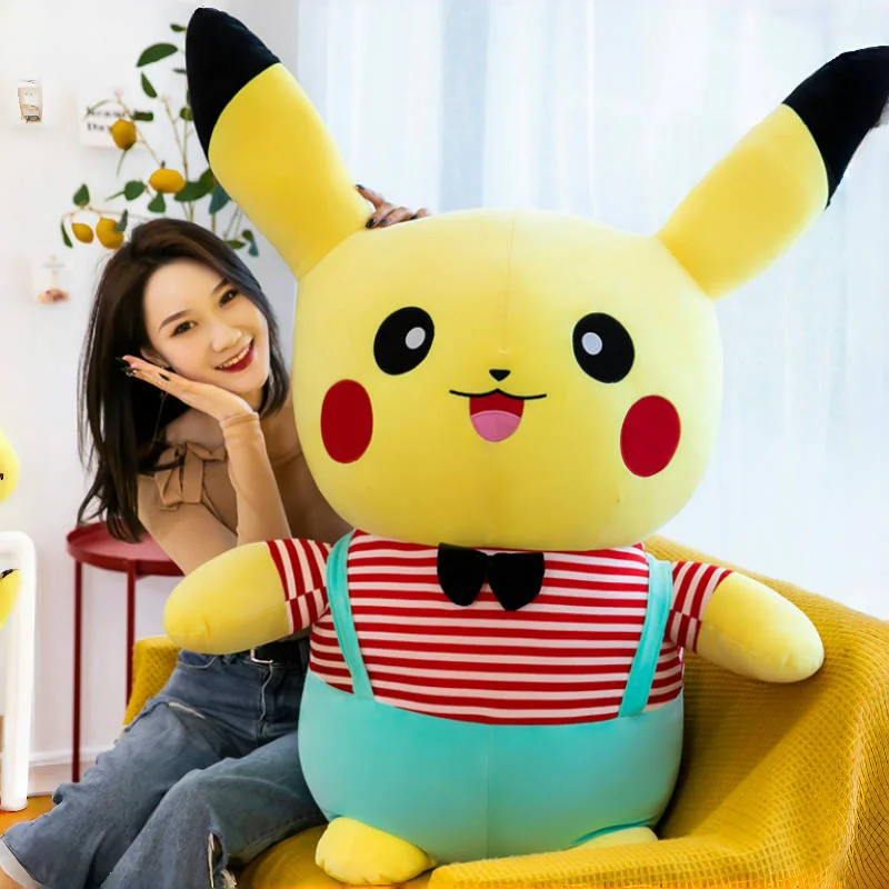 120CM Super Big Size Pokémon Cartoon Anime Soft Pikachu Stuffed Animal Home Furnishing Comfortable Soft Doll Peluche Gift