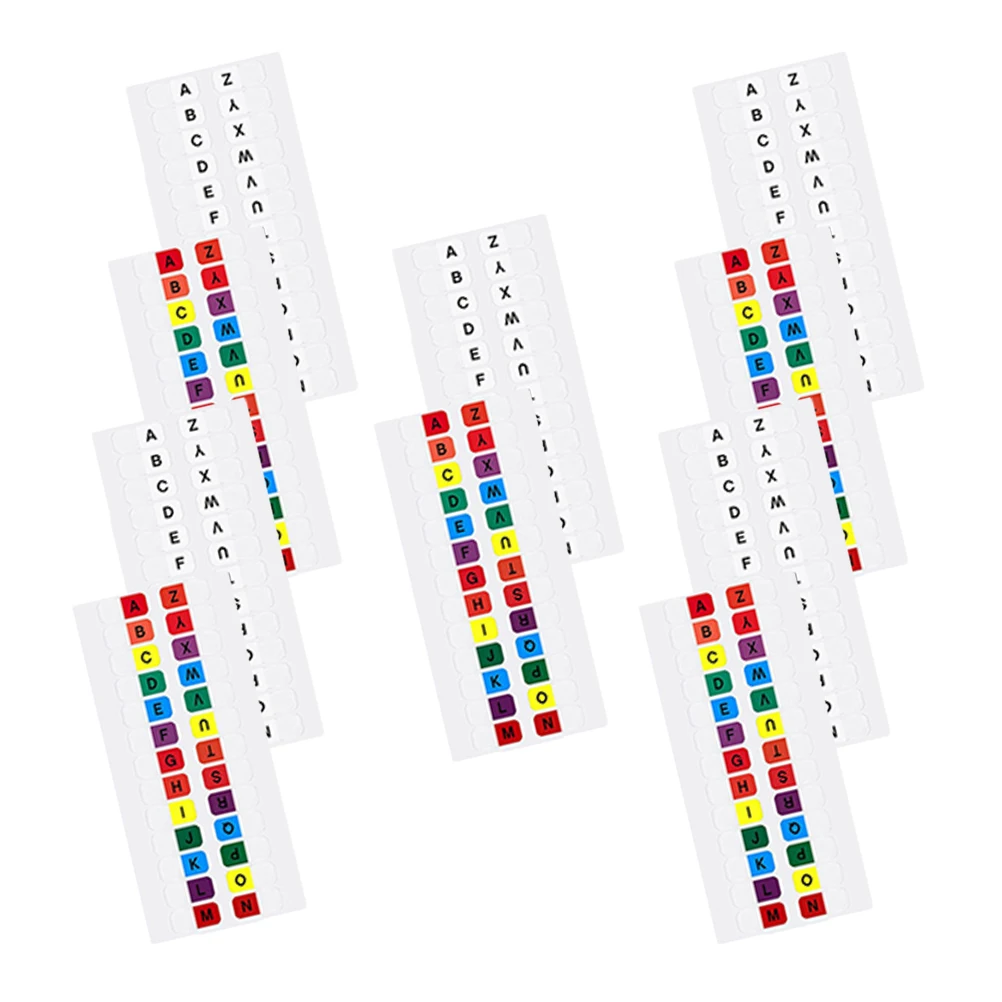 10 Sheets Alphabet Index Label Stickers Colorful Waterproof Small Strips Paging Mark Index Notes Notepad Page Markers
