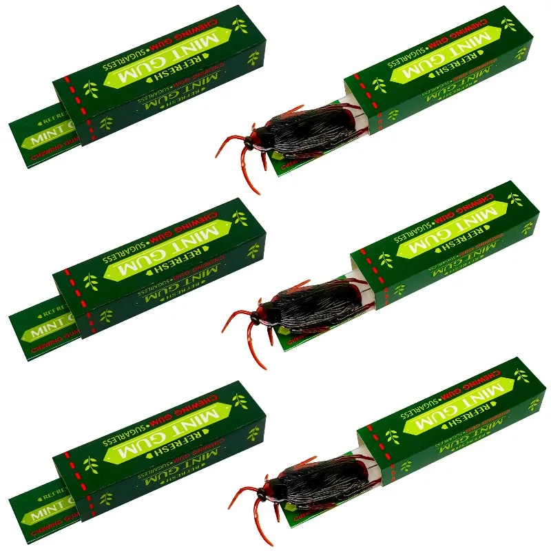 

Novel Simulation Scary Cockroach Prank Gum Creative Trick Toy Pull Head Chewing Gum Halloween Family Party Surprise Gift